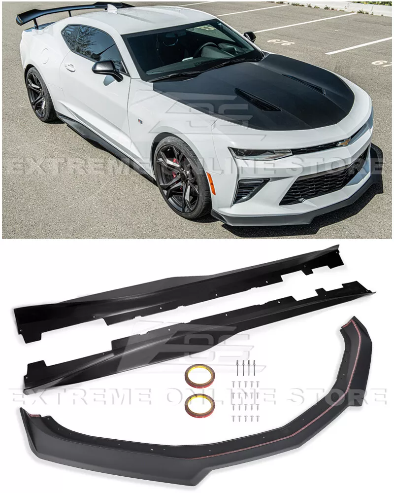For 16 Up Camaro SS Refresh ZL1 Style Front Bumper Lip Splitter