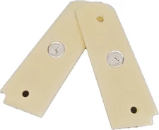 1911 Acrylic Ivory Gun Grips w/Silver Colt Medallions full-size