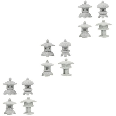 ZORZA Mini-Sandstein-Figuren Set – Chinesische Gartenbrücke & Pavillon Für Feengarten, Bonsai, Terrarien