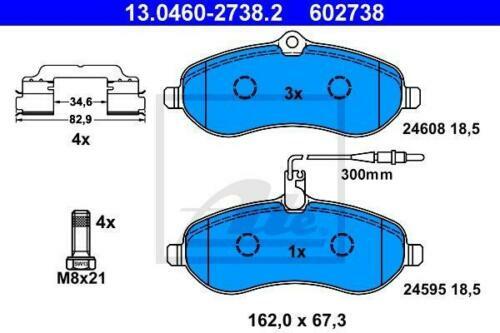 Plaquettes avant ATE pour Jumpy Camionnette au freinage stable sous charge - 2