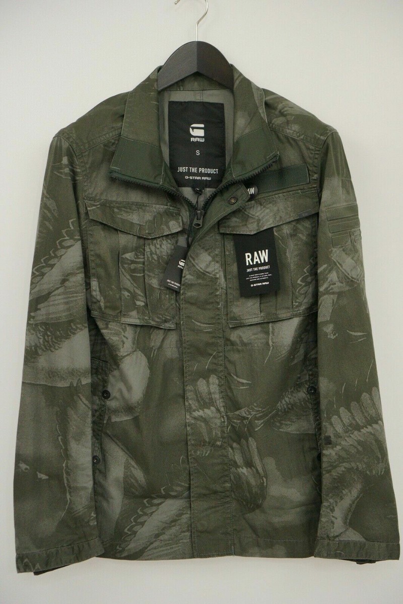 Men G-Star Bomber Jacket Rovic Overshirt Cotton Camo Camouflage