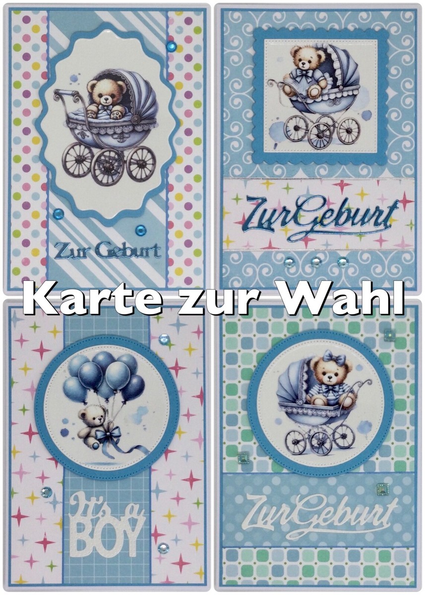 3D Grußkarte, Zur Geburt, Baby, Junge, Teddy, Boy, Glückwunsch, Karte