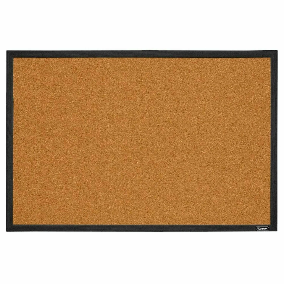 Quartet Bulletin Board, Cork Board, 2' x 3', Black Frame Wood Pin Board, NEW - Image 3 of 4