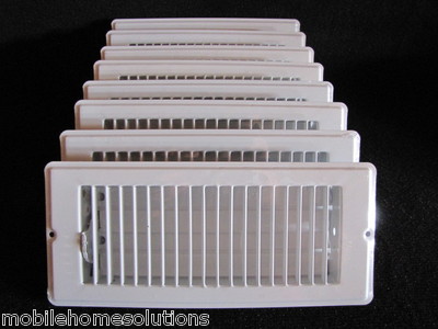 Mobile Home RV Parts. Floor Register 4'' x 10''. White Metal Floor Vent.  Lot of 8