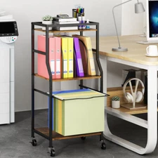 GILLAS 3-Tier Rolling File Cart with Hanging File Folders,