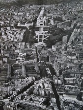 France Antique RPPC Postcard Mid 1900s Rare Paris Aireal View Rue Turgot Stamp 