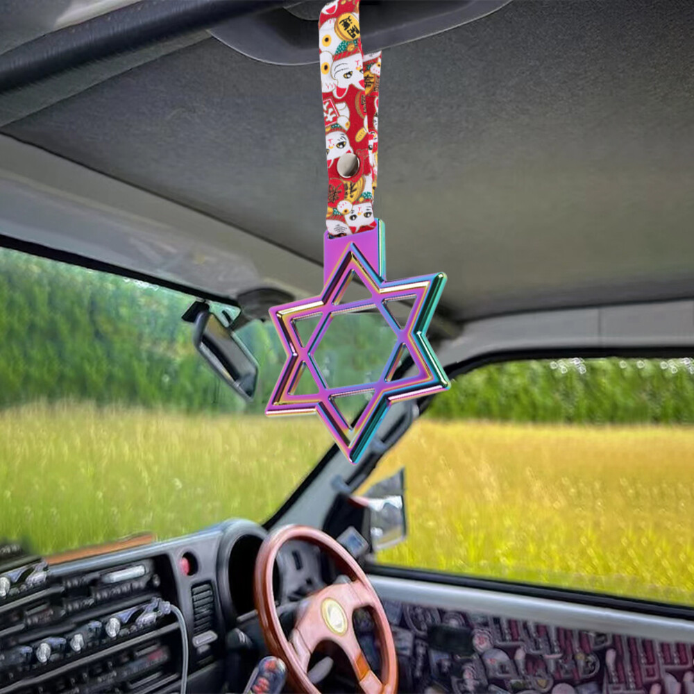 Neo Chrome 6 STAR JDM Ring Tsurikawa Subway Car Handle Strap -Red