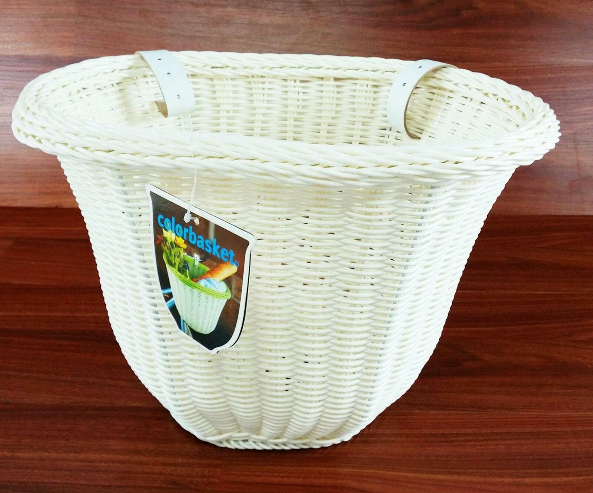 ColorBasket Oval Adult Front Bike Basket White 14.5 x 10.75 x 9.75