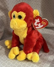 TY 2003 CHOPSTIX the MONKEY BEANIE BABY Red And Yellow Monkey 2003