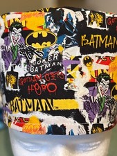 Batman joker reversible Adult Skull/Chemo Surgical Scrub Hat/Cap Handmad