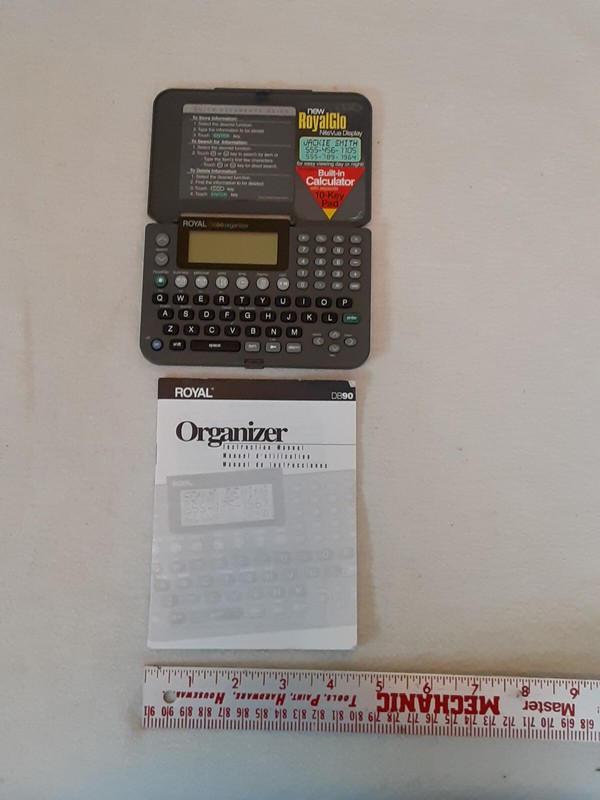Royal Personal Organizer DB90 Electronic Pocket Size with Manual 