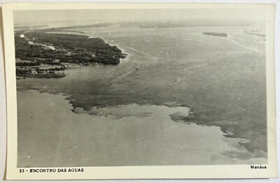 Encontro Das Aguas Manáus Brazil Black & White Postcard, Unposted Card