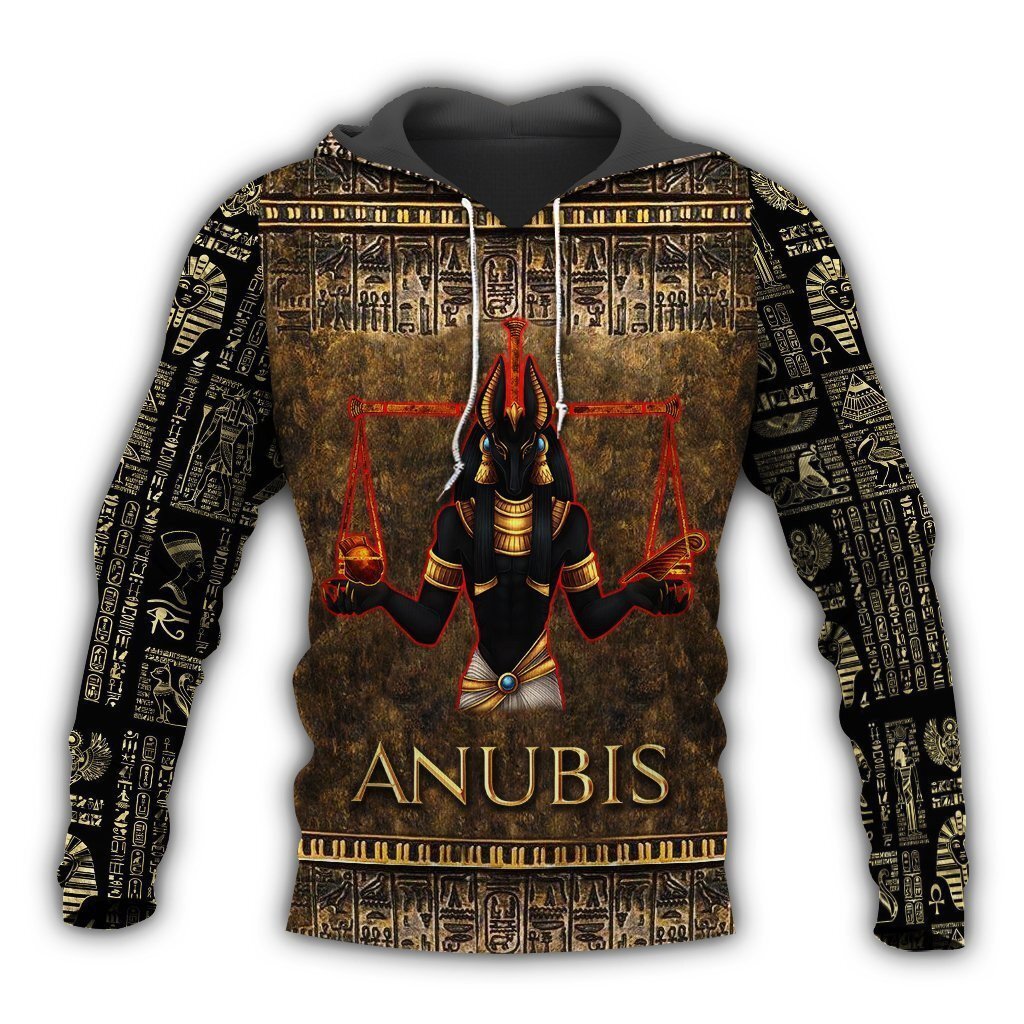 Ancient Egyptian 3D Anubis Printed Hoodie, Meaningful Gift, Perfect Fashion