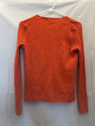 Express World Brand Junior’s Size Orange Button Down Long Sleeve Sweater Sz L NW - Picture 4 of 4