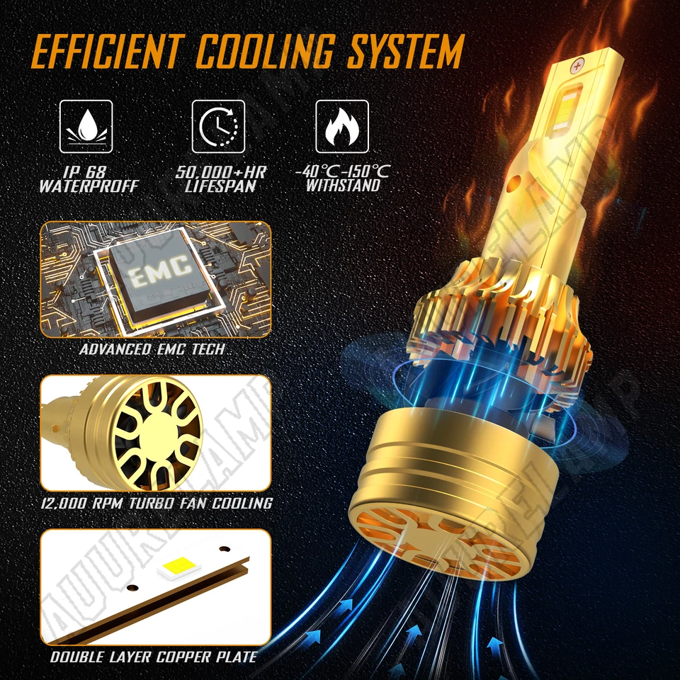 For Toyota FJ Cruiser 2014-2007 LED Headlight Kit Car H4 9003 High Low Beam Bulb Foto 2 de 4