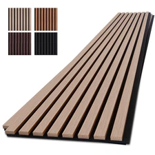 2 Pack Acoustic Wall Panels Cuttable Wood Slat Soundproof Panel for Living Room