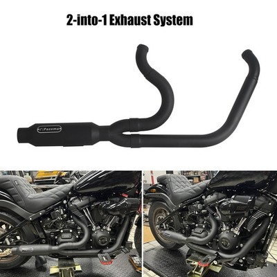 2-Into-1 Full Exhaust System For Harley Softail Street Bob Low Rider ST Deluxe
