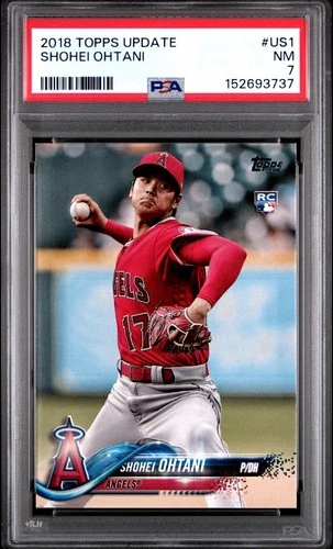 Shohei Ohtani Rookie 2018 Topps Update #US1 Los Angeles Angels RC PSA 7 Pitching