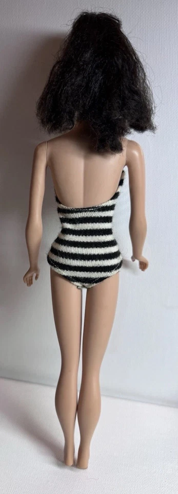 Vintage Barbie Doll Ponytail # 3 Brunette w/ Swimsuit 1960s Mattel  - Image 3 of 4