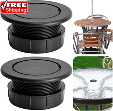 2 Pcs 2 Inch Parasol Umbrella Hole Ring Plug and Cap Set, Thicker Patio Table Ho