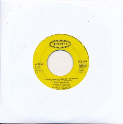 It Never Rains In Southern California Albert Hammond - LC Single 7'' Vinyl 178/16