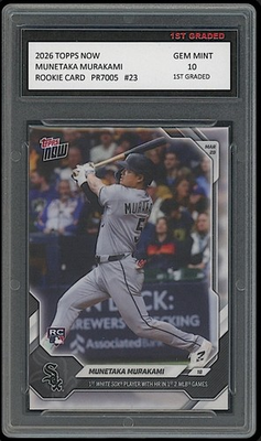 #ad Munetaka Murakami 2026 Topps Now Rookie Card RC Chicago White Sox 1st Graded 10 $199.99
