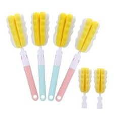 4 Pcs Bottle Brush Sponge, Cup Water Bottle Sponge Brush Cleaner, 4Pcs 2 Heads