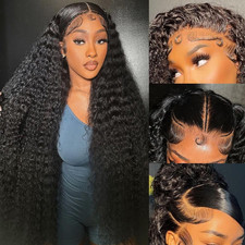Dianthe 26 Inch Deep Wave Lace Front Wigs Human Hair 180 Density 13X6 Hd