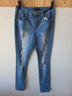 Twentyone black 7/8R - rue21 - Denim Blue Ripped Jeans - C1