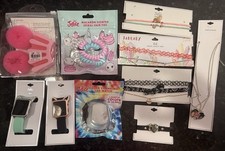Justice bundle 10 items including necklaces, hair ties, and watches all NEW