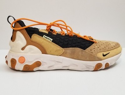Men's Nike React Sertu The 10th Shoes Woven Gold Black Wheat AT5301-700 Size 11