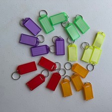 Plastic Key Tags 20 Pieces Assorted Colors Keychains Writable Label Key Tags NEW