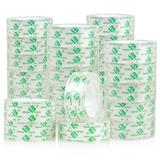 48 Rolls Crystal Clear Transparent Tape 3/4 in X 1000 In1 Inch Core
