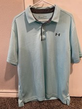 Under Armour Men's HeatGear Performance Polo Shirt Teal XL Stretch