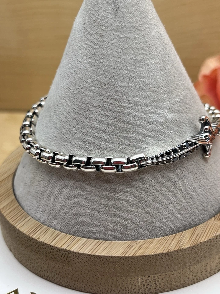 David Yurman Waves 匕首手链 带铺面黑色钻石 - 8.5 英寸 — 第 4/4 张图片