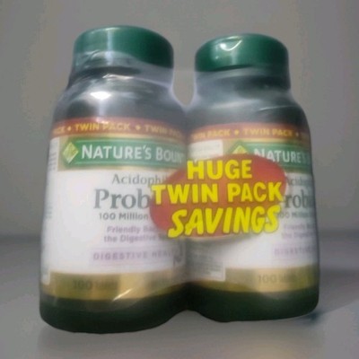 Nature s Bounty Acidophilus Tablet Twin Pack 200 Count Exp 10/2026 New Sealed