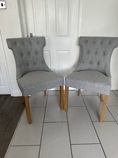 Pair of New  Oak and More Clara grey dining chairs, RRP £320