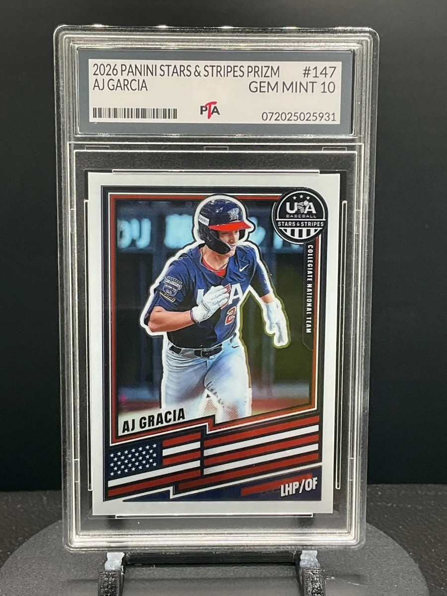 2026 Panini Stars & Stripes Prizm #147 AJ GRACIA ~ GEM MINT PTA 10
