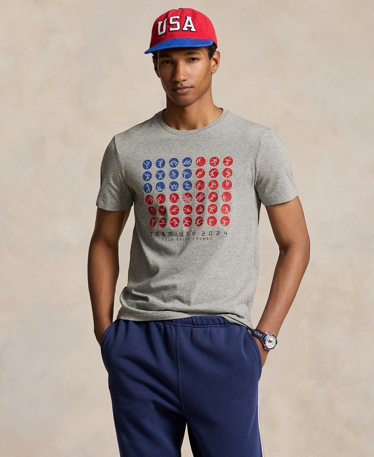 Polo Ralph Lauren Small Grey Heather Custom Slim Fit Team USA 6190₽