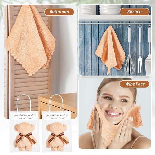Bär Badetuch Geschenk Weich Koralle Fleece Handtücher mit Taschen für Hochzeit Grad... - Bild 7 von 7