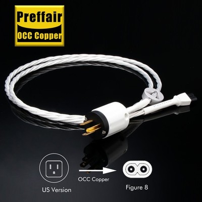 HIFI US/EU Plug IEC C7 Figure 8 connector OCC Copper Silver Plated Power Cable