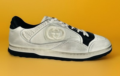 Gucci MAC80 Men's Distressed Leather GG Logo Sneakers UK 12.5 - US 13 - EU 46.5