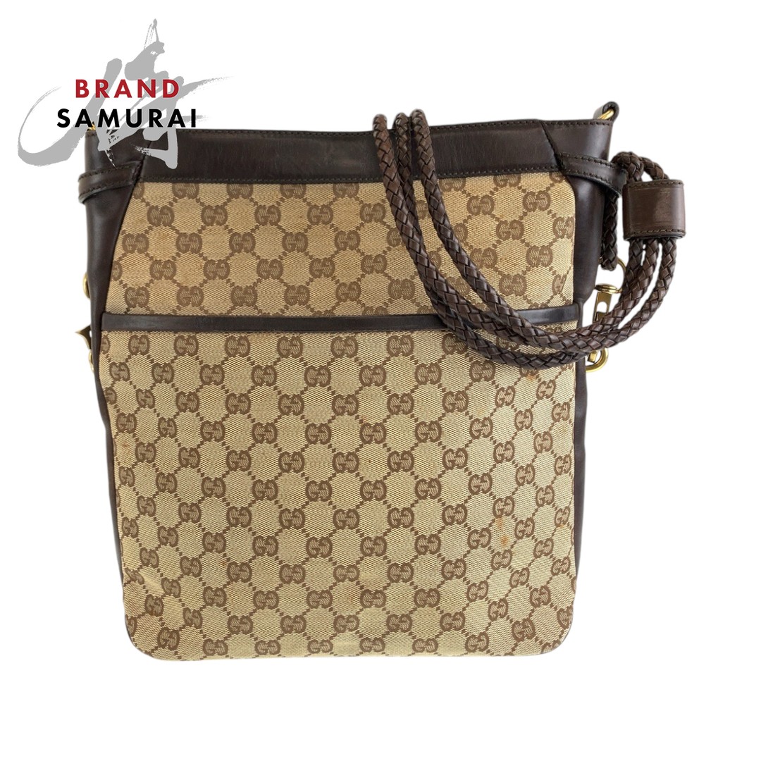 Gucci Brown Gold Hardware Gg Canvas 109097 Shoulder Bag Messenger For Women 5036
