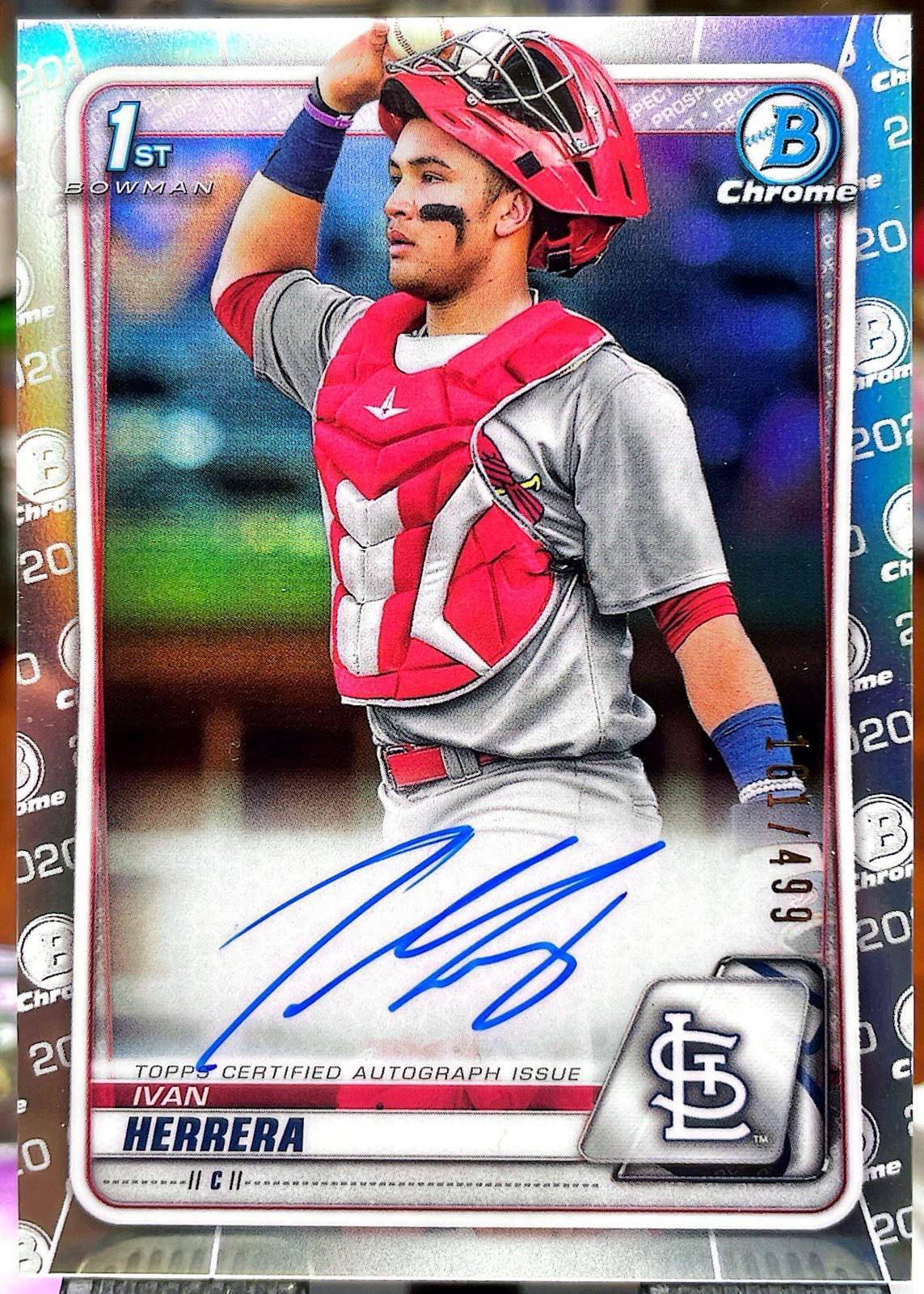 MINT+++ 🔥 2020 BOWMAN CHROME 1st BOWMAN IVAN HERRERA RC AUTO REFRACTOR /499