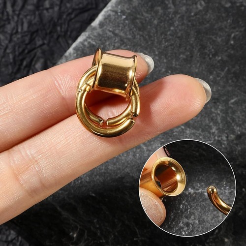 2PCS Stainless Steel Ear Tunnel Gauge Weight Ear Plugs Expander Piercing 0G-5/8" - Picture 27 of 41