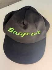 Vintage 90s Snap-on Tools Snapback Hat Black Neon Green Logo K-Products USA Made