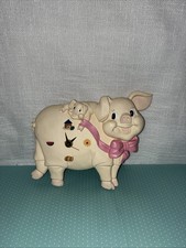 Wall Clock Pig With Piglet 7hx10w Needs New Motor Preowned Vintage Wall Clock Pig With Piglet 7hx10w Needs New Motor Preowned Vintage