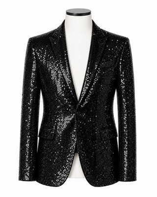 Michael Jackson Billie Jean Sequin Jacket | Michael 2026 Black Concert Blazer