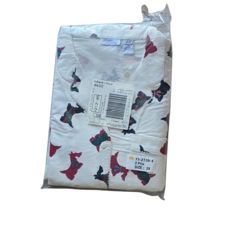 Pijama de algodón Lane Bryant Dreams & Company estampado de perro Scotty talla 3X Foto 2 de 3