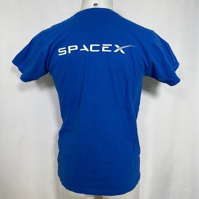 トップス Esan SpaceX Exploration Aerospace Space Tech Blue Cotton T-Shirt Men's